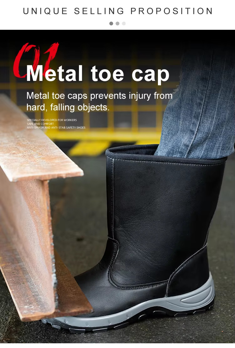 Black High Cut Work Boots For Men Welding Safety Shoes With Steel Toe