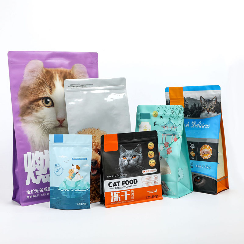 Mylar Stand Up Zipper Bag Smell Proof Pet Food Storage Resealable Stand Up Pouches