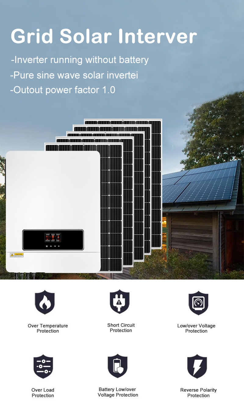 10KW MPPT Solar Panels Micro Inverter On Grid System WIFI GPRS 500VDC