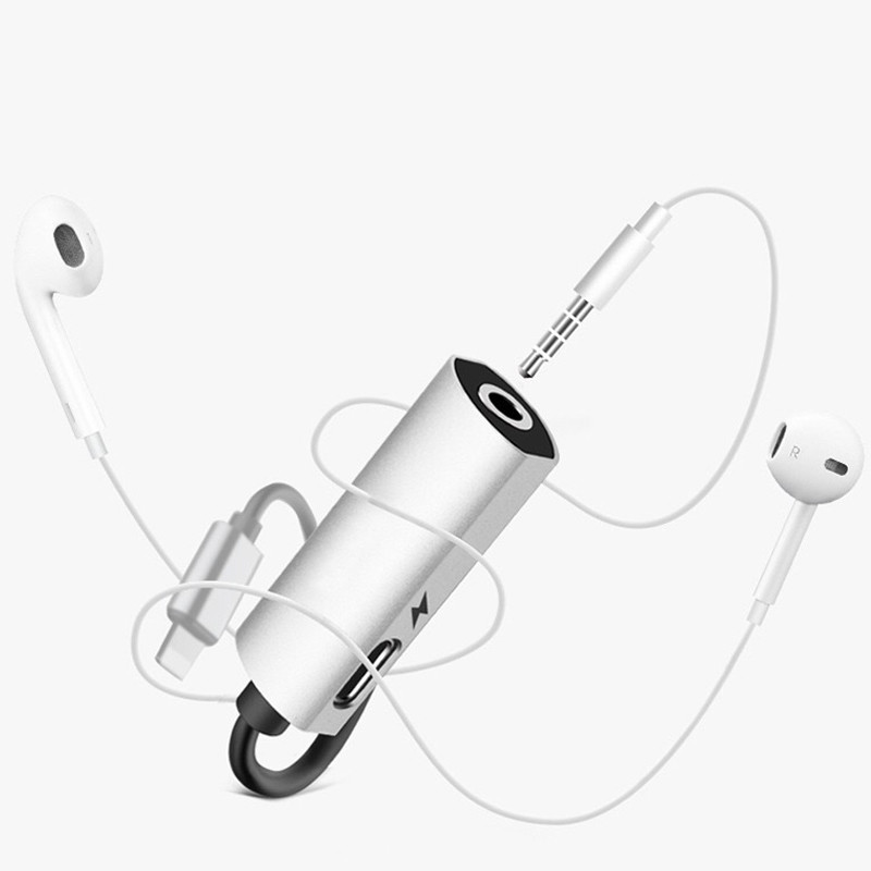 3.5mm Headphone Jack Adapter Earphone Adapter Splitter 2 in 1 Audio Jack and Charger for iPhone