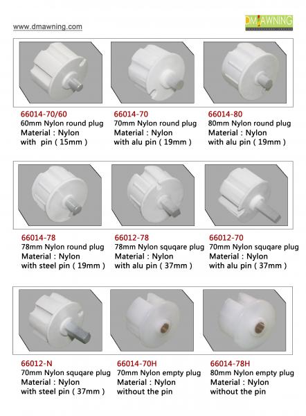 70mm Roller Blind Hardware Kit Nylon Round Plug Awning Hardware Parts