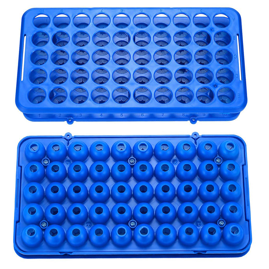 50 Well Plastic Multifunction Test Tube Holder Rack With Silicone