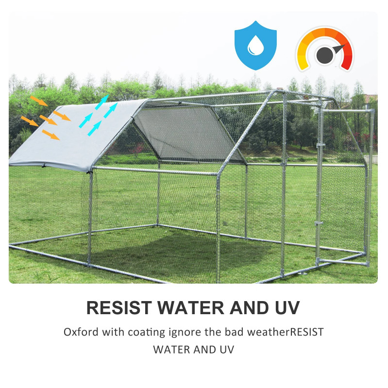 UV Stabilised Polyester Roof D4m Walk In Chicken Cage