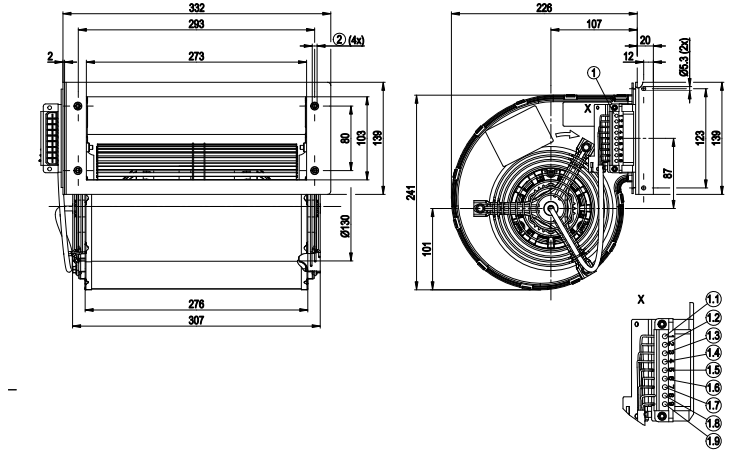 230V 0.77A 0.84A Centrifugal Fan Blower Ebmpapst D2E133-CI33-56 For Printing Machine