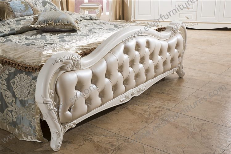 Luxury Bedroom Leather Tulip Bed Cheap Classic European Bed 9008