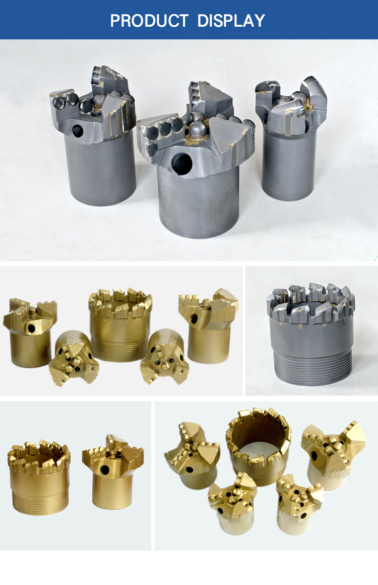 112 Mm 3 Wings Thread Diamond Core Bits API 2 3/8" PIN For Water Well Drilling Ore Drill Bit