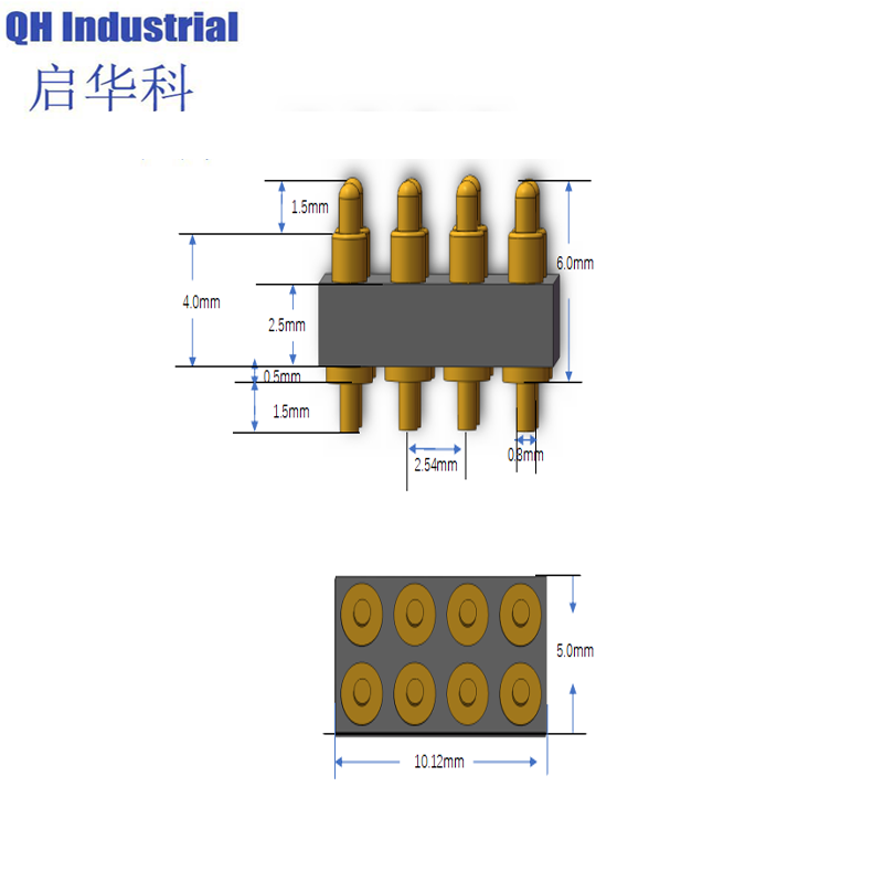 8Pin United Emirates Mp4 Mp5 Connector spring loaded pin Magnetic Connector Magnetic spring loaded pin Charger