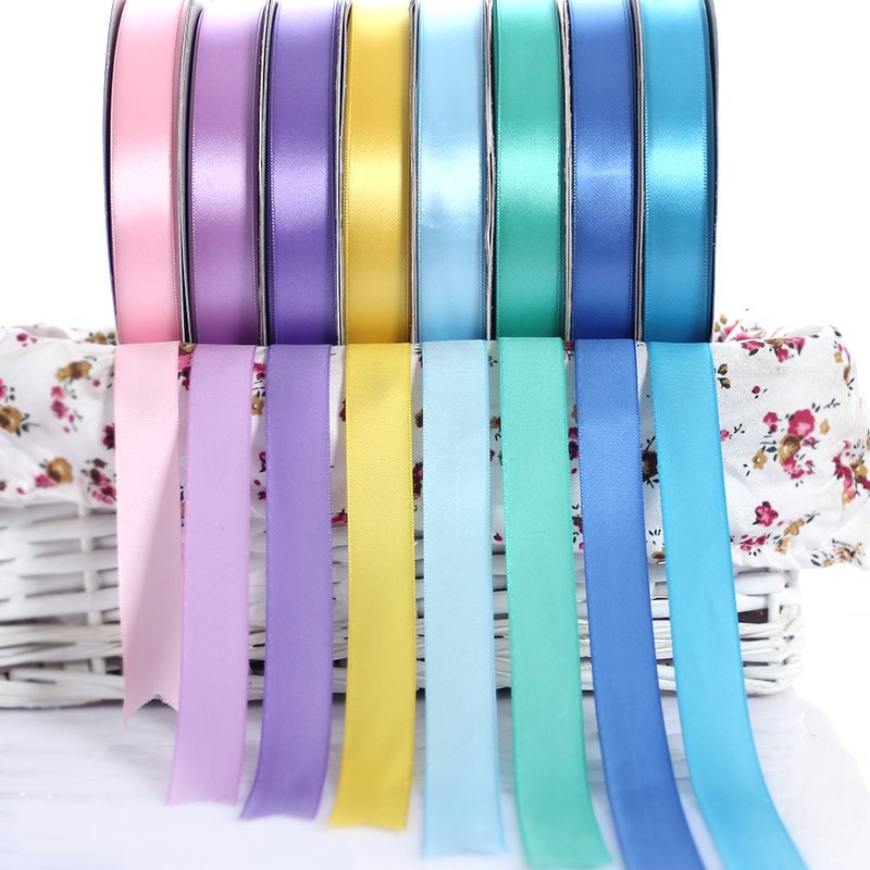 Colorful Polyester Satin Ribbon , Customized Size Printed Satin Ribbon