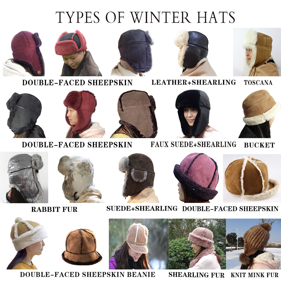 Classical custom shearling sheepskin double face mens winter hat