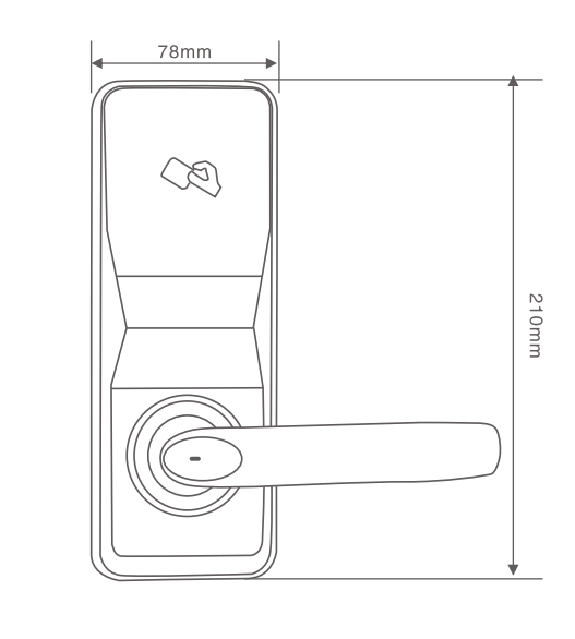 Zinc Alloy RFID Hotel Lock White Electronic Door Handle Lock