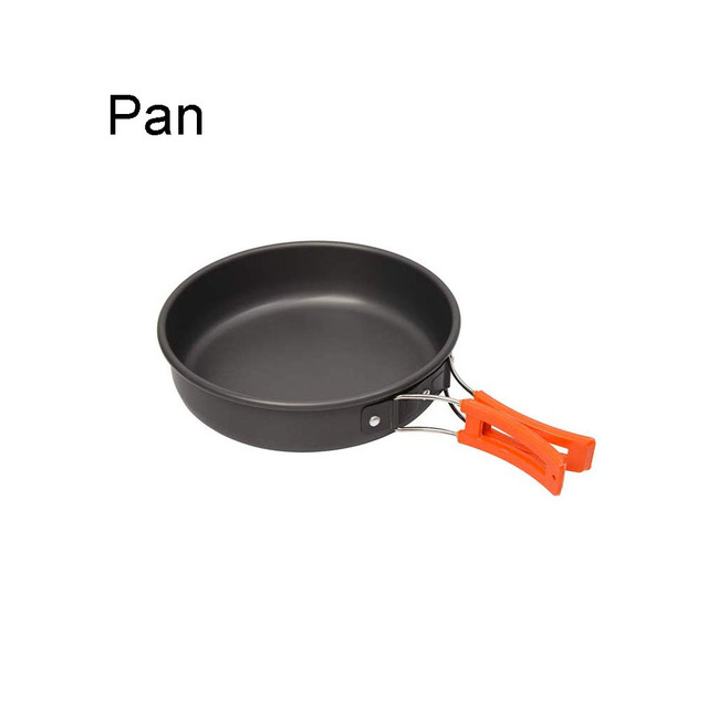 Sustainable 8Pcs Camping Cookware Mess Kit Portable Picnic Pot Pan