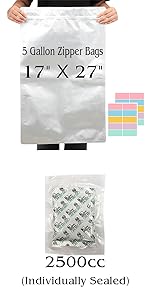 5 gallon mylar bags