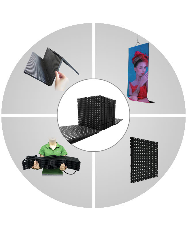 Ultra slim and lightweight 6mm flexible LED display for events and concerts