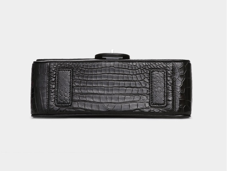 Authentic Crocodile Belly Skin Women Purse Genuine Alligator Leather Lady Flap Bag Silver Chain Female Shoulder Bag