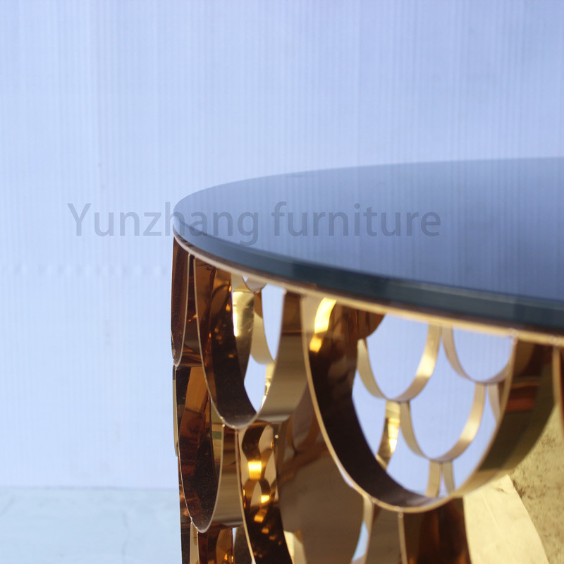 Tempered Mirror Glass Unique Center Table , Living Room Furniture Coffee Table