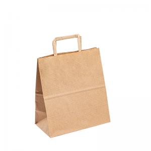 China Foldable Grocery Supermarket Small Flat Handle Paper Bag on sale