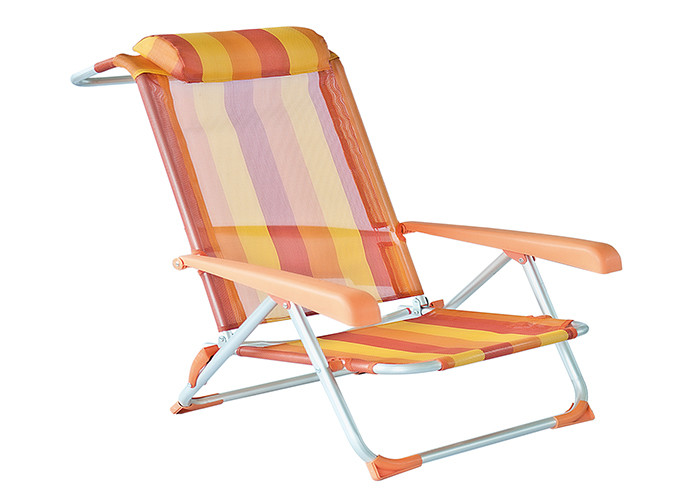 Outdoor Steel Textilene Recliner Garden Chairs Backpack Beach Sand Chair
