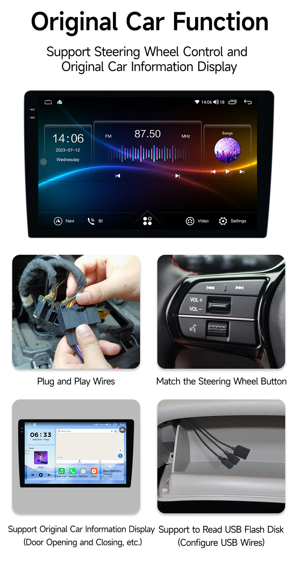 32GB ROM 2 Din Android Car DVD Player with BT 9 Inch HD 2K Screen Metal Body Stereo Radio GPS