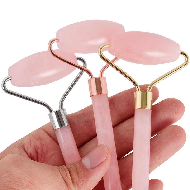 Rose Quartz Facial Massage Double Jade Roller 14.5cm