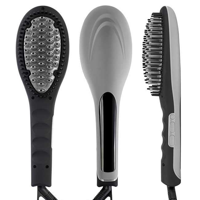 PTC Heater Hair Straightener Brush Comb Anti scald Shell with LCD indicator