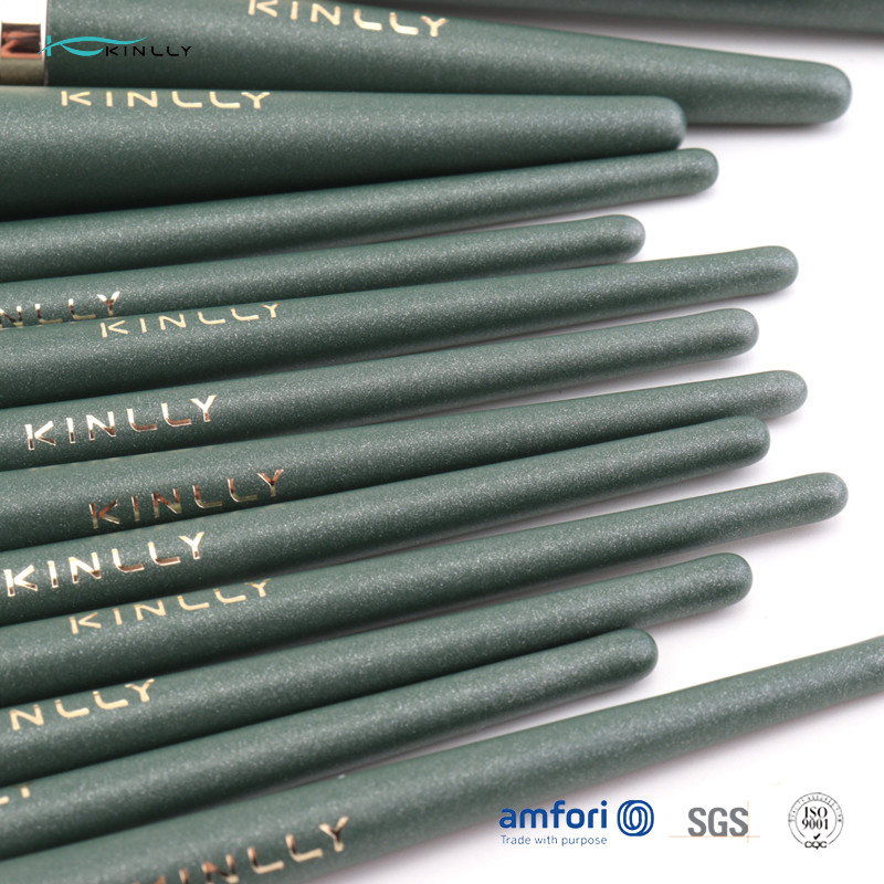 OEM 16 Pieces Cosmetic Rose Gold Makeup Brushes With Vegan Hair