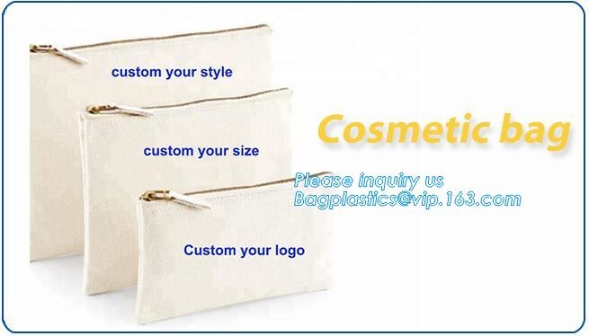 Professional Cosmetic Bag Canvas Zipper Pouch Wholesale, Private Label Makeup Bag, Canvas Bag with Zipper bagplastics