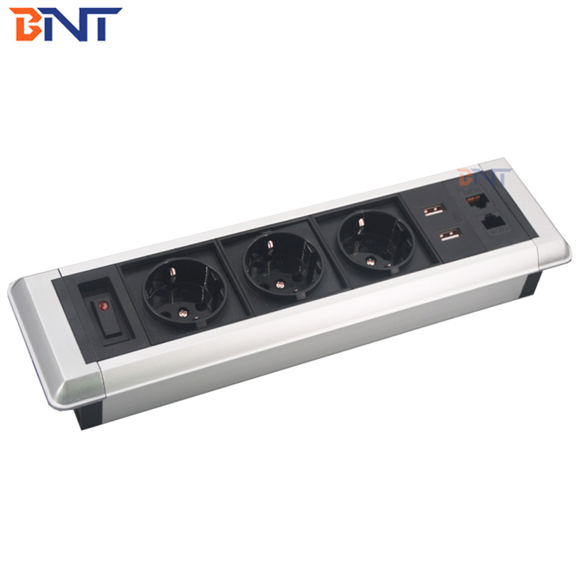 CE certificate intelligent built in desktop usb power socket with Schuko plug