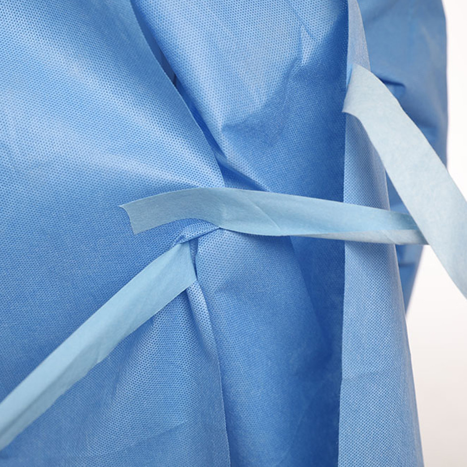 Knitted Cuffs PE Sterile Surgical Gown 35gsm Moisture Permeable