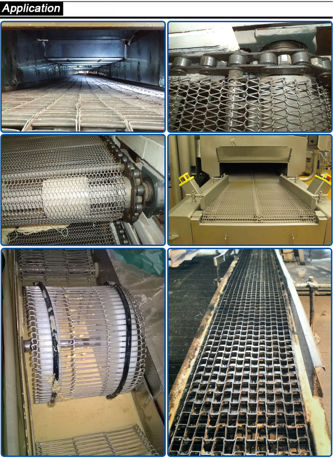 Aisi 304 Spiral Chain Link Conveyor Belt For Dry Nuts Roasting Machine