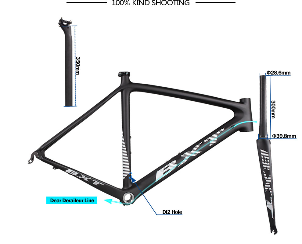 700C Rim Brake Bike Frame Full Carbon Fiber Racing Road Bike Frameset Max 23C Tire