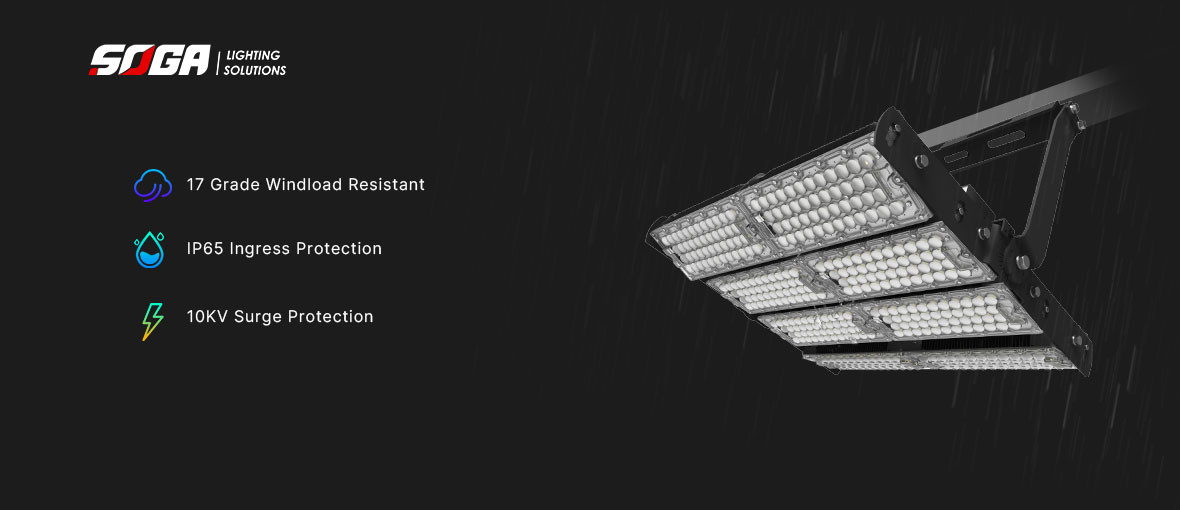 High Uniformity LED High Mast Light Floodlight 360W Rotatable LED Bars