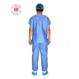China Blue Short Sleeve Hospital Surgical Scrubs Disposable Scrub Suit Clothing Nursing Scrubs on sale