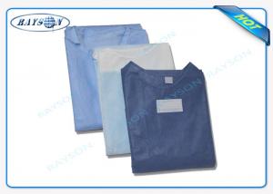 Buy cheap 100% PP , SMS Non Woven Fabric Sterile Disposable Surgical Gown Sauna Dress product