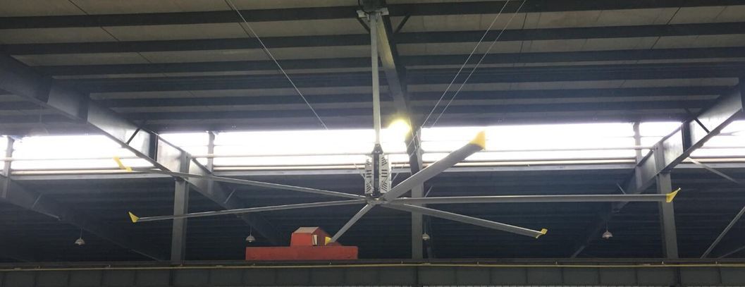 Industrial Ceiling Fans with Gearbox Motor or Pmsm Motor Configured Hvls Fan as Air Blower for Warehouse Ventilation and Cooling