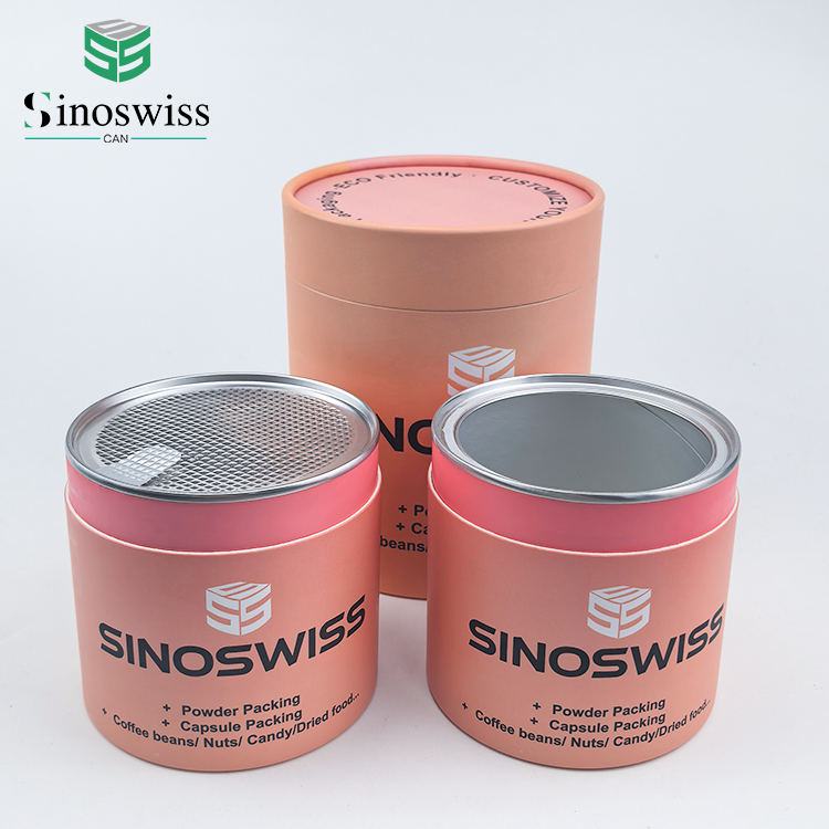 Custom Size height Cylindrical Paperboard Cans , Paper Cylinder Container For Nuts