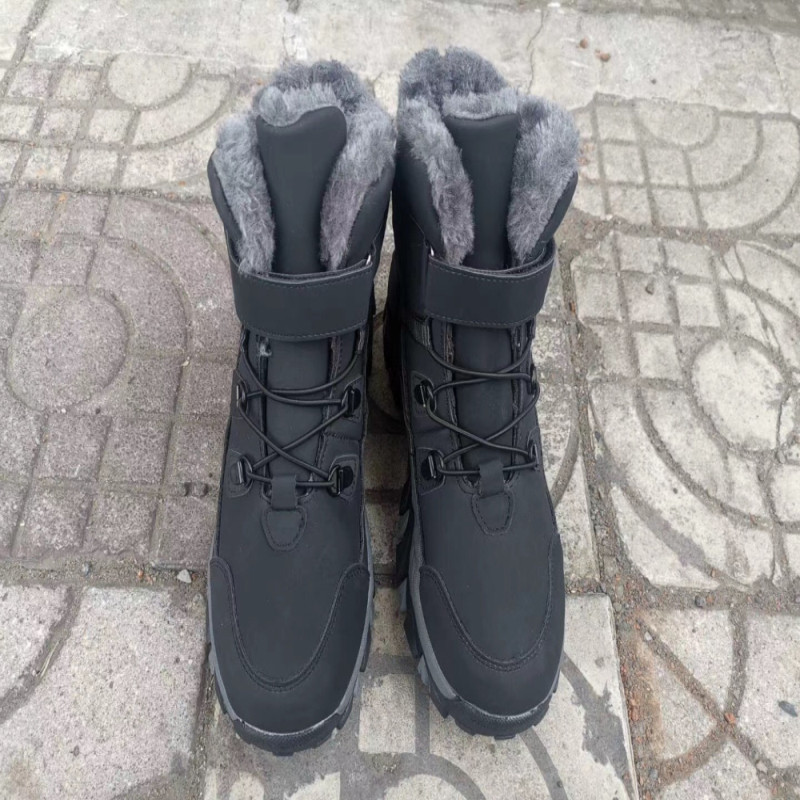 Ladies Casual Boots Durable Cold Proof Climbing Snow Boots Black Color Daily Life
