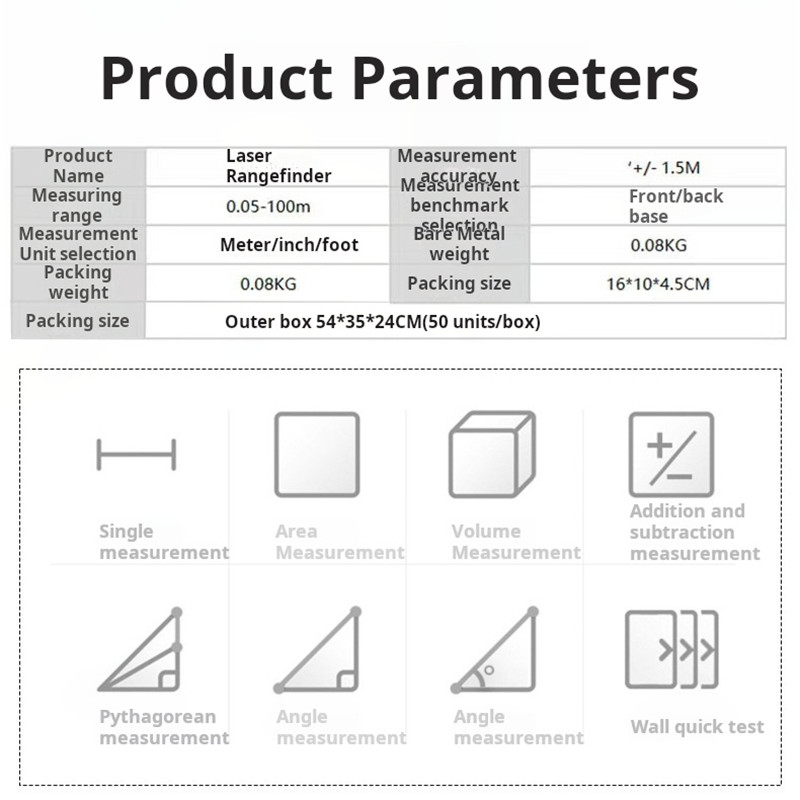 100m Construction Laser Measuring Device 1mm Accuracy For Outdoor