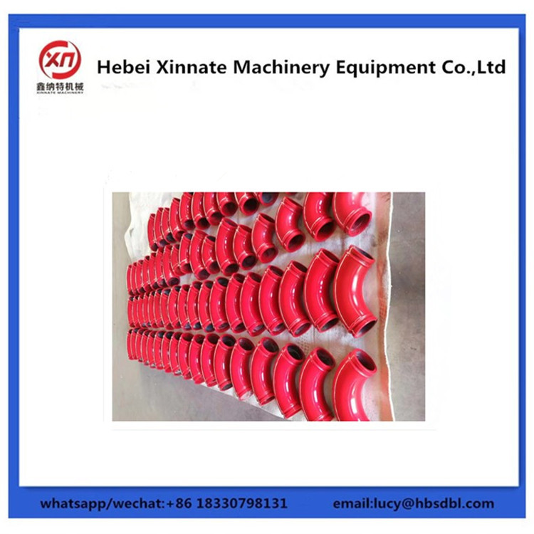 Red Concrete Pump Bend With 90° Angle High Pressure Concrete Delivery Elbow
