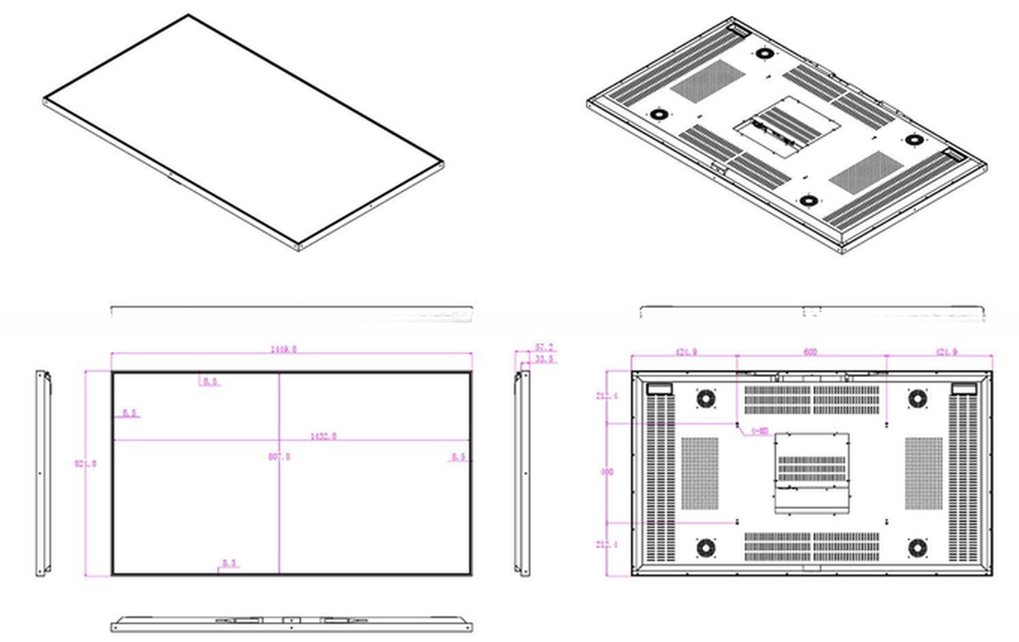 Android Linux Win10/11 OS UHD 65" inch LED LCD digital signage with high brightness upto 3500nits
