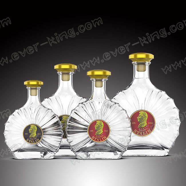 OEM 750ML Crystal White Flint Cognac Glass Bottle