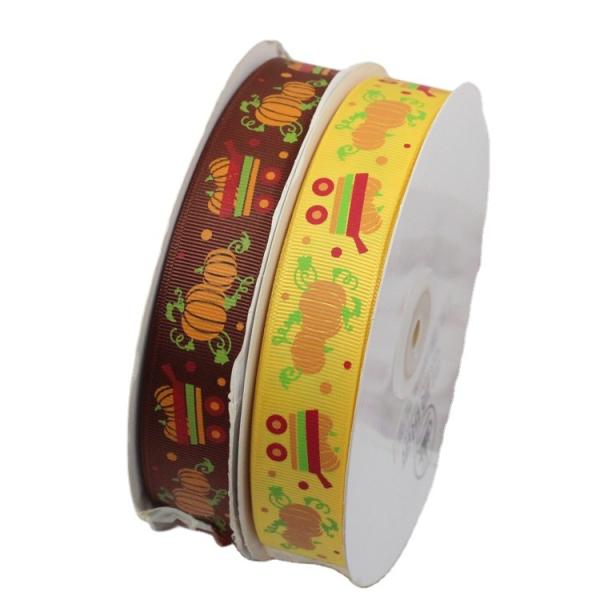 bat ghost witch pumpkin pattern halloween holiday grosgrain webbing printed