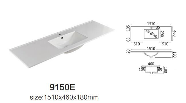 Ceramic Vanity Basin Wash With Cabinet Big Rectangular 610X460X180mm