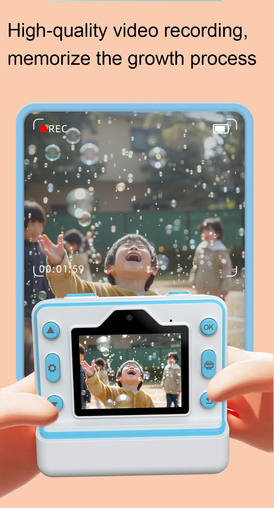 Kids Camera Instant Print Toy Portable Small Camera Best Gift For Boys And Girls