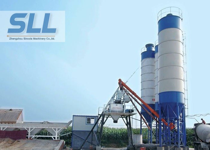 HZS35 Cement Concrete Batching Plant With Sealed Patent Convenient Operation