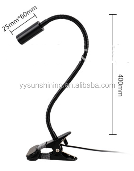 Office Plastic Shade Flexible Gooseneck Led Clamp on Reading Light with Switch Control