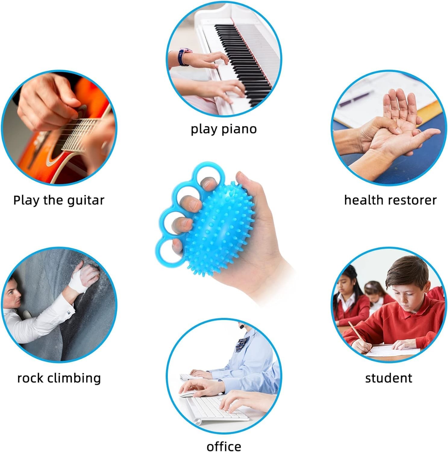 Silicone TPE Hand Exercise Ball Finger Therapy Ball Stress Relief Grip Strength Ball