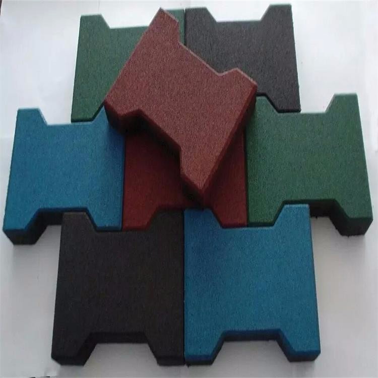 Dog Bone Shaped Rubber Sports Flooring , Sports Flooring Interlocking Tiles