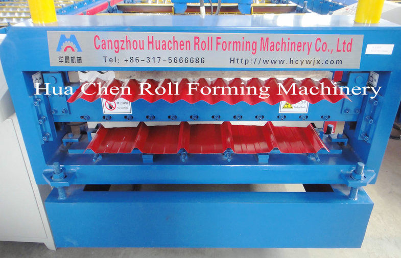 High Speed Double Layer Sheet Metal Roll Forming Machines With Hydraulic Cutting Method