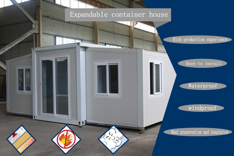 40ft Foldable Mobile Expandable Container Home Q235 / Q345 Light Steel Frame
