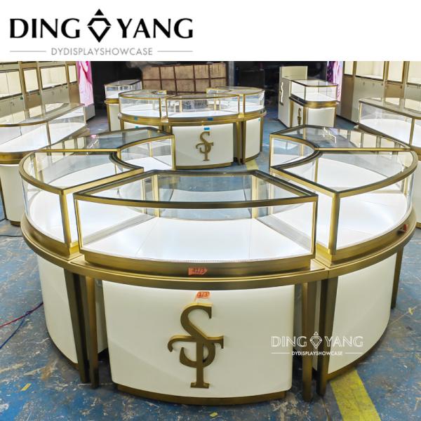 Beautiful Appearance Firm Structure Gold Jewelry Counter ,Glass Jewellery Shop